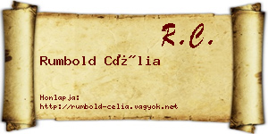 Rumbold Célia névjegykártya